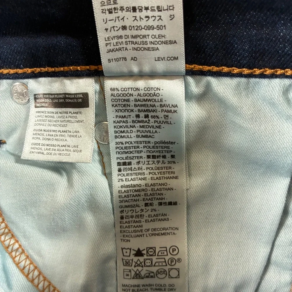 NEW Levi's 502 Taper Jeans 36x32 Dark Wash Indigo Blue Stretch USA Cowboy